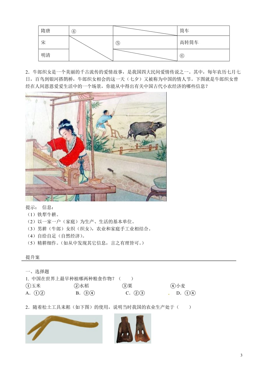 江西宜春高中历史发达的古代农业导学案人教版_第3页