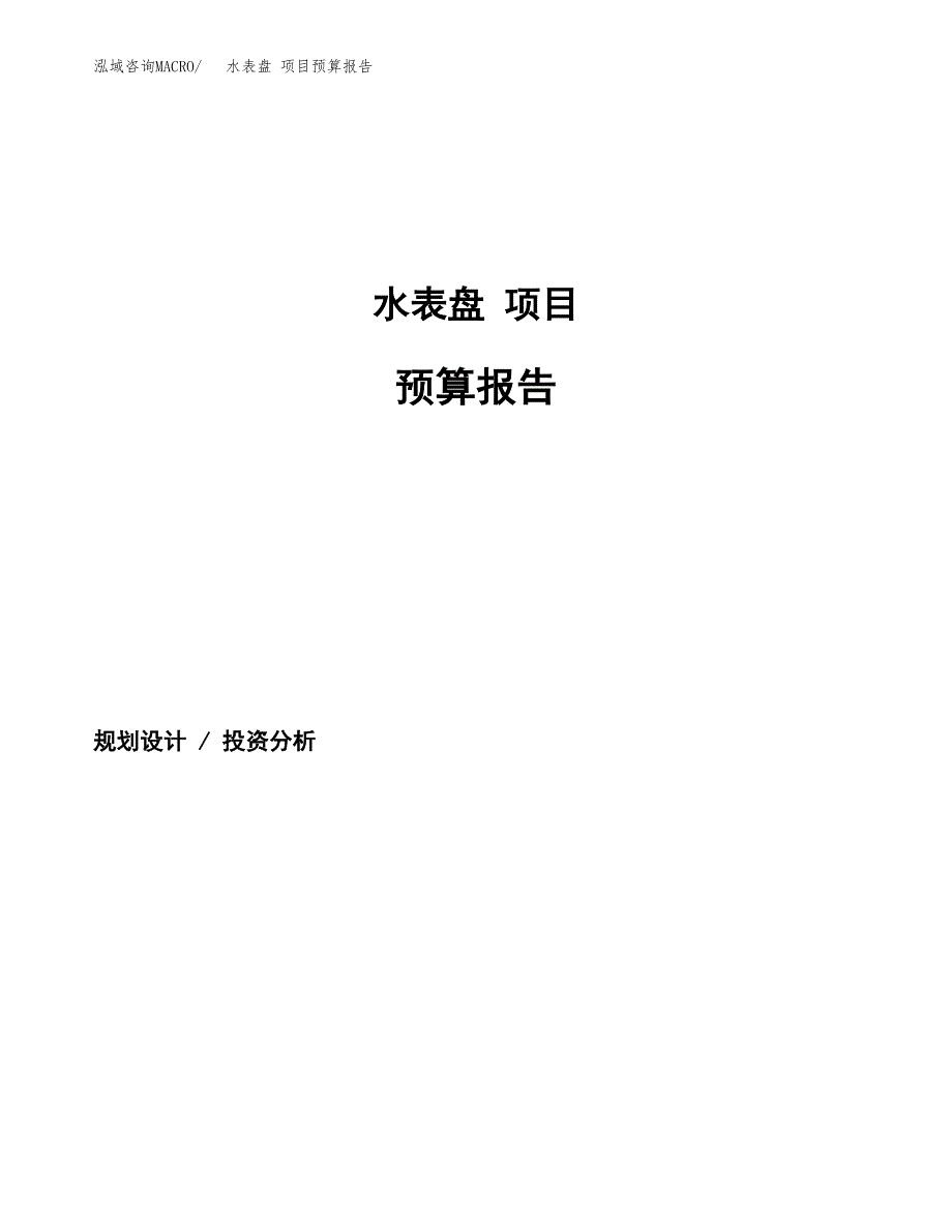 水表盘 项目预算报告年度.docx_第1页