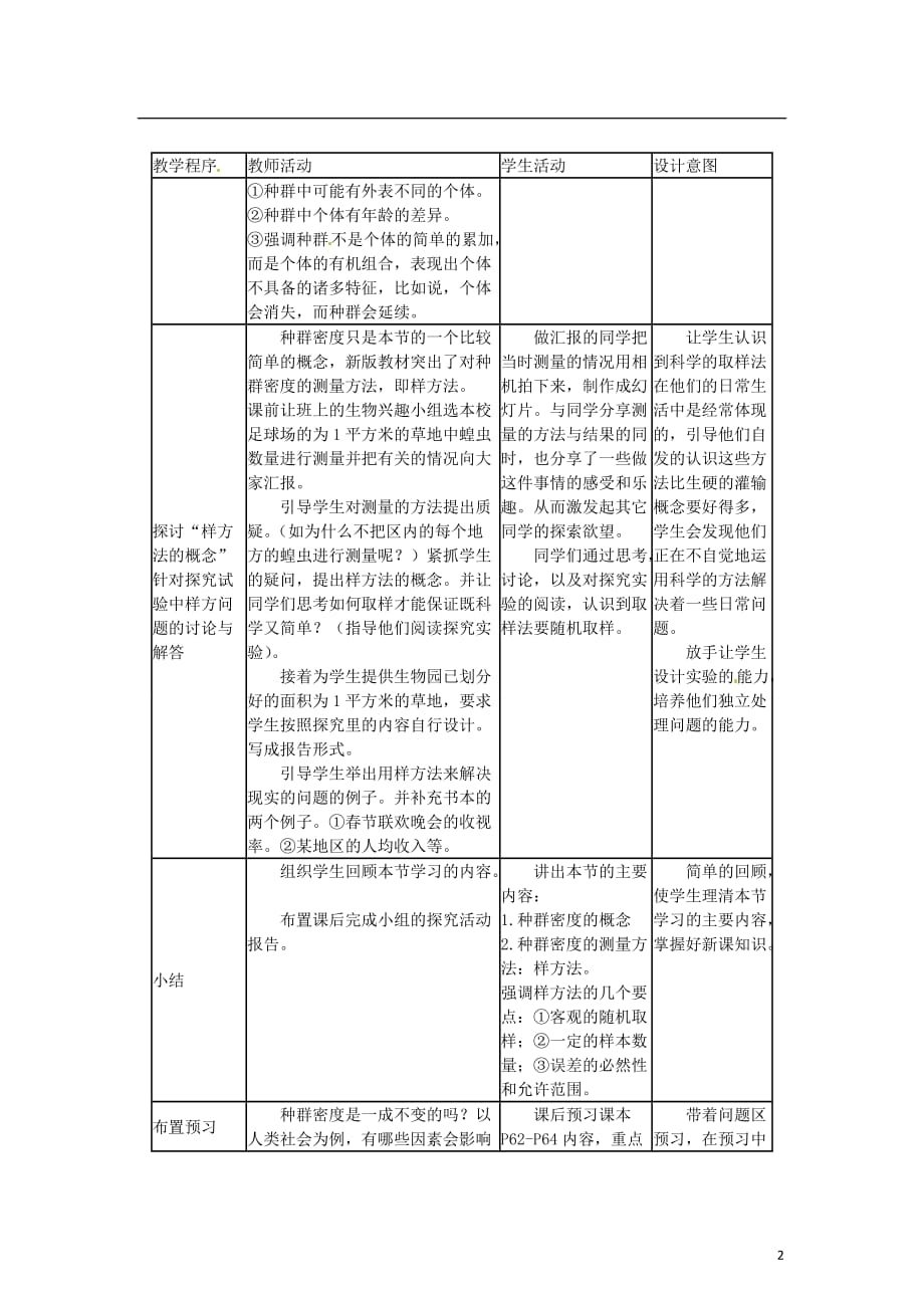 教师用书高中生物节种群的特征教学过程人教版_第2页