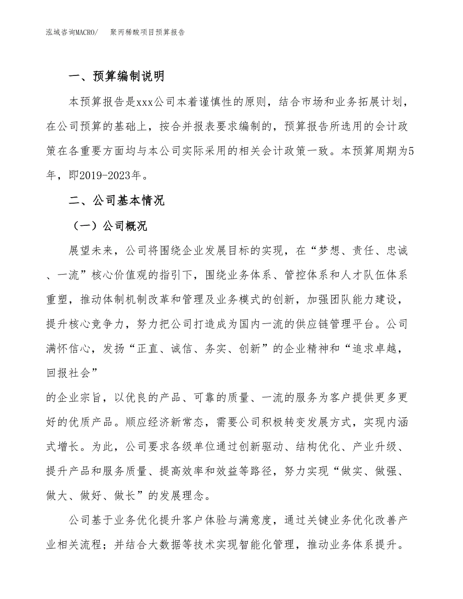 聚丙稀酸项目预算报告年度.docx_第2页