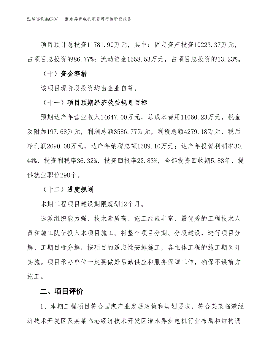 潜水异步电机项目可行性研究报告（总投资12000万元）（52亩）_第4页