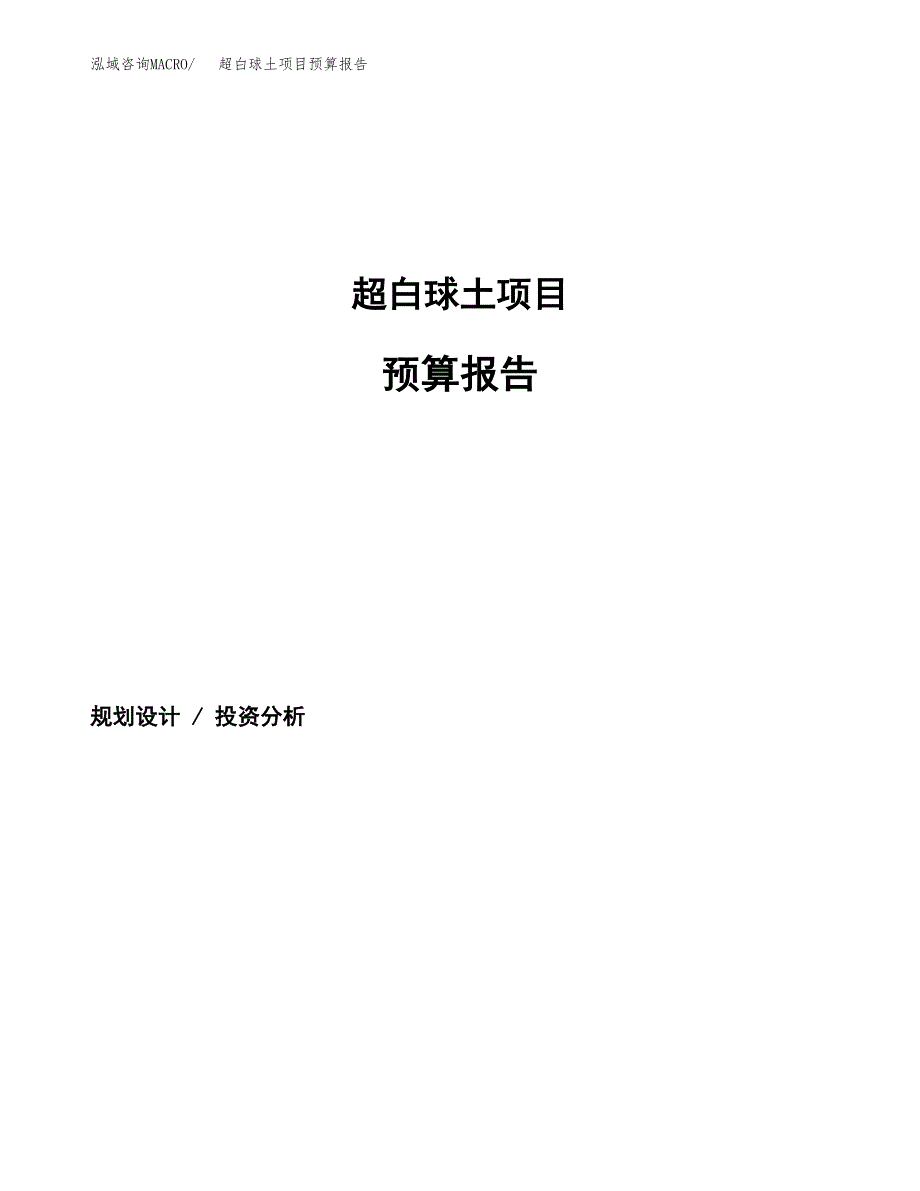 超白球土项目预算报告年度.docx_第1页