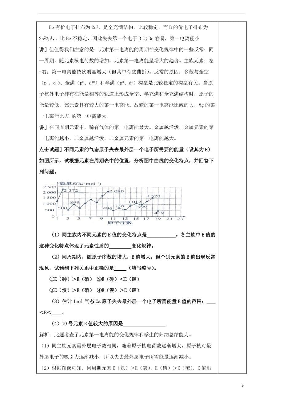 高中化学 第一章 原子结构与性质 1.2 原子结构与元素性质（第2课时）教案 新人教版选修3_第5页