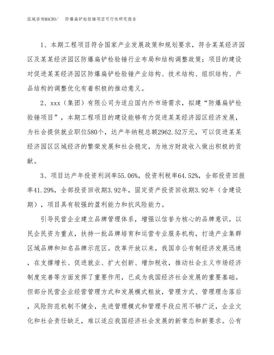 防爆扁铲检验锤项目可行性研究报告（总投资13000万元）（46亩）_第5页