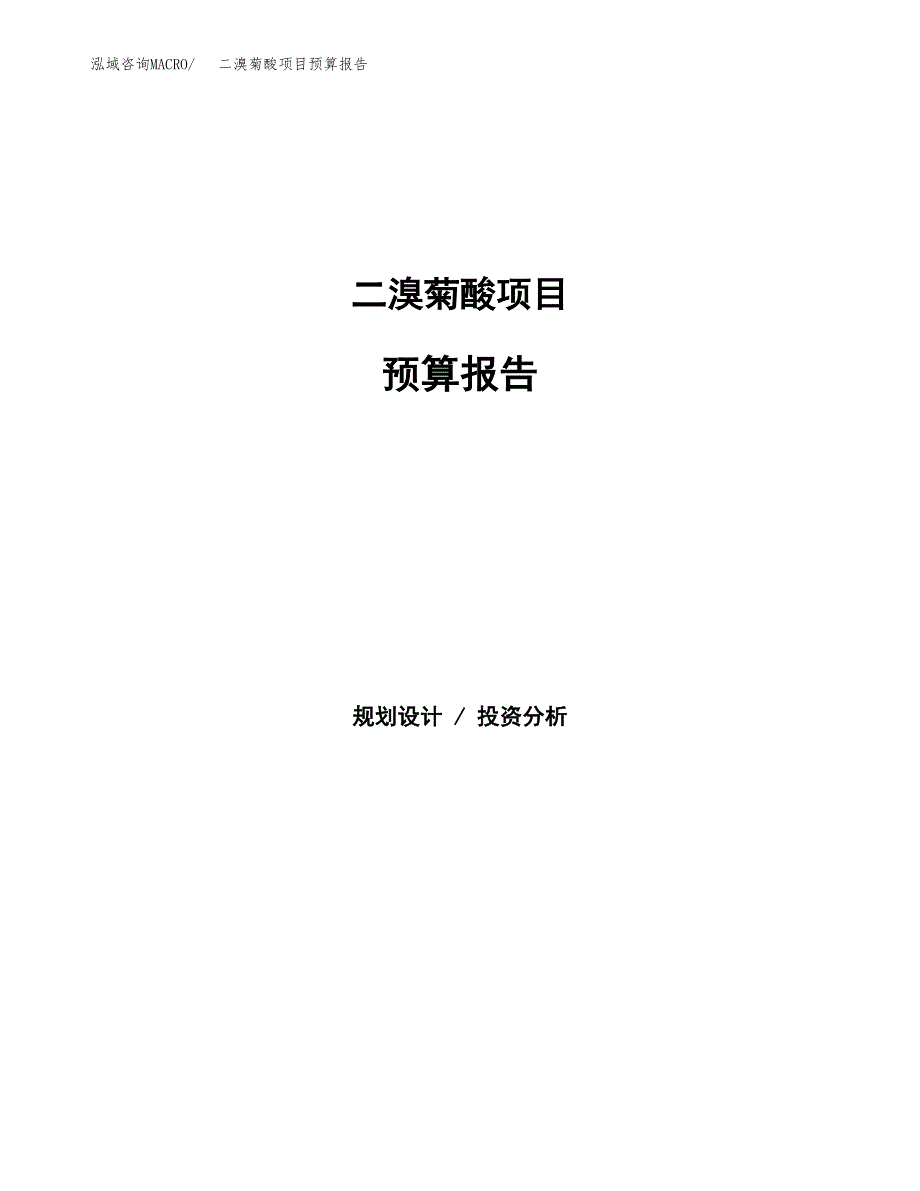 二溴菊酸项目预算报告年度.docx_第1页