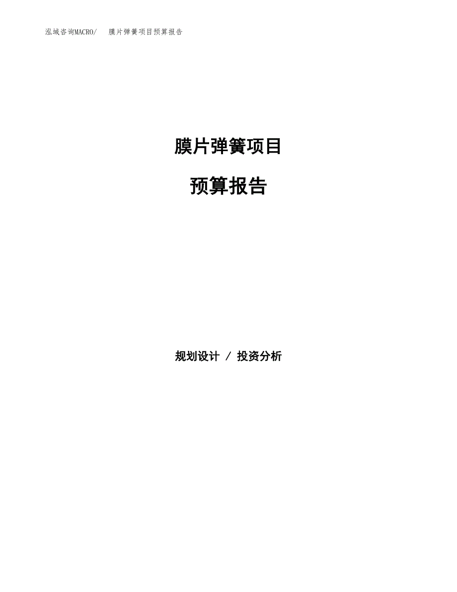 膜片弹簧项目预算报告年度.docx_第1页