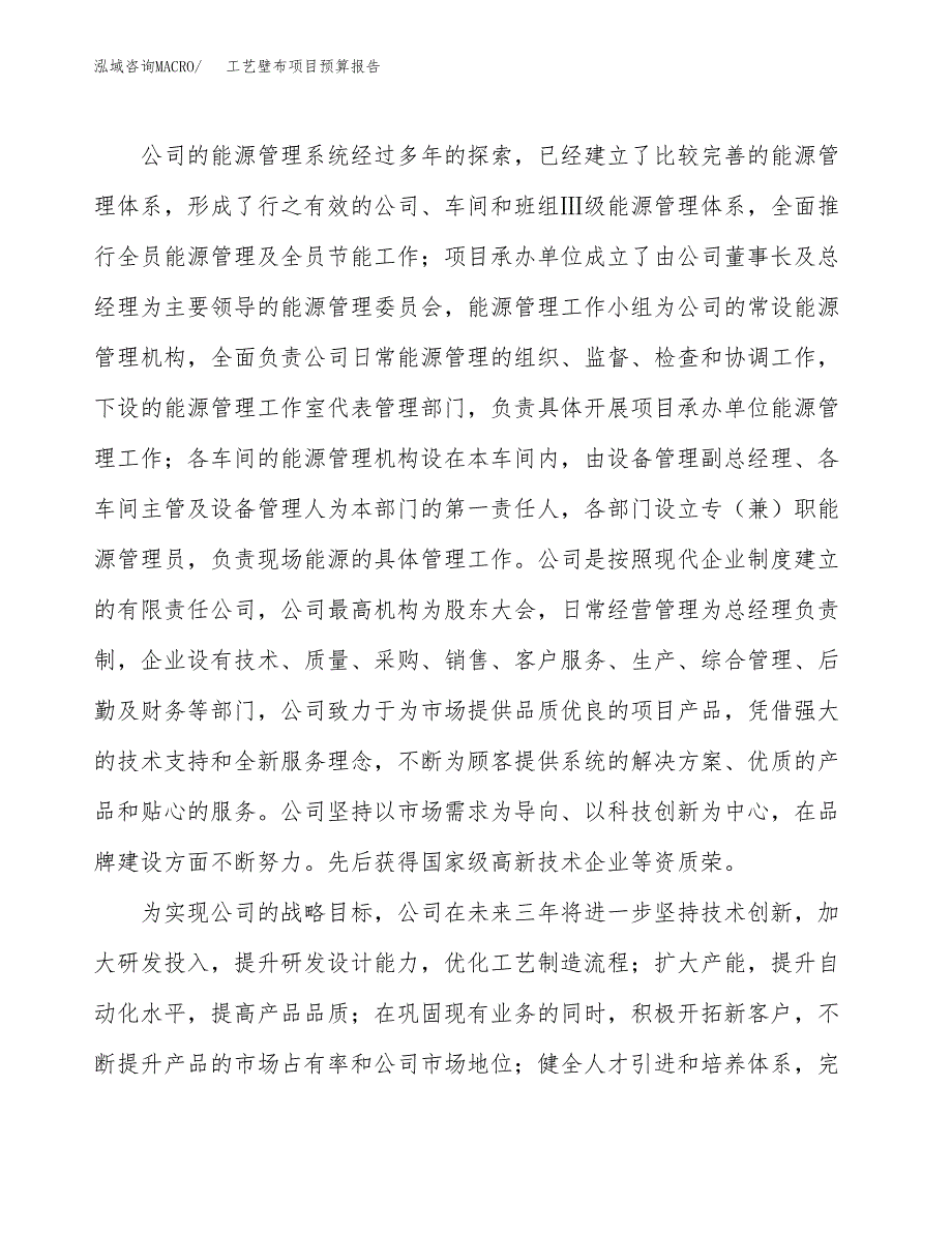 工艺壁布项目预算报告年度.docx_第3页