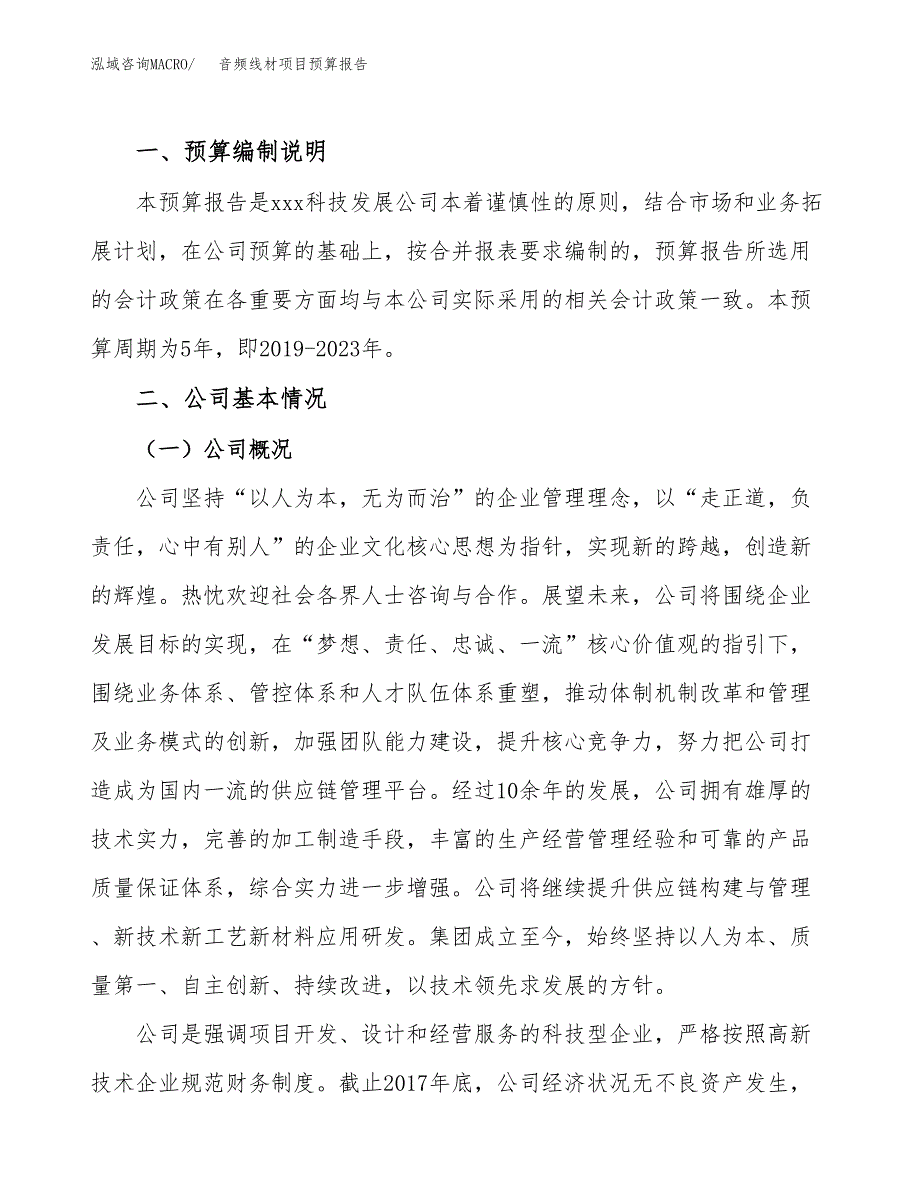 音频线材项目预算报告年度.docx_第2页