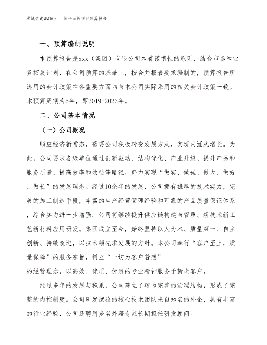 颌平面板项目预算报告年度.docx_第2页