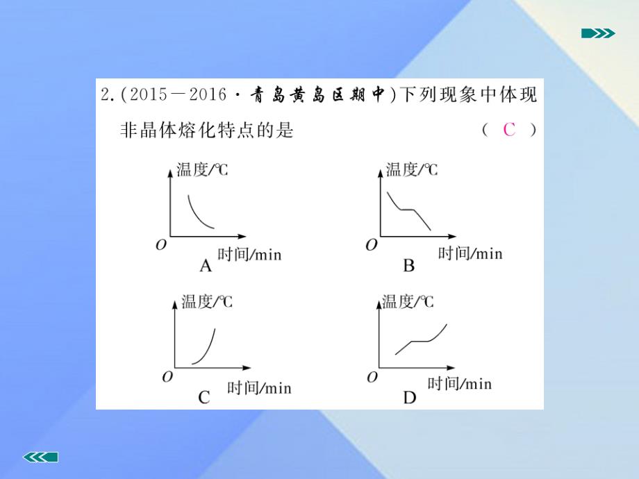 2016年秋八年级物理上册 第3章 物态变化 第2节 熔化和凝固 第2课时 熔化和凝固的条件及其应用（习题）新人教版_第3页