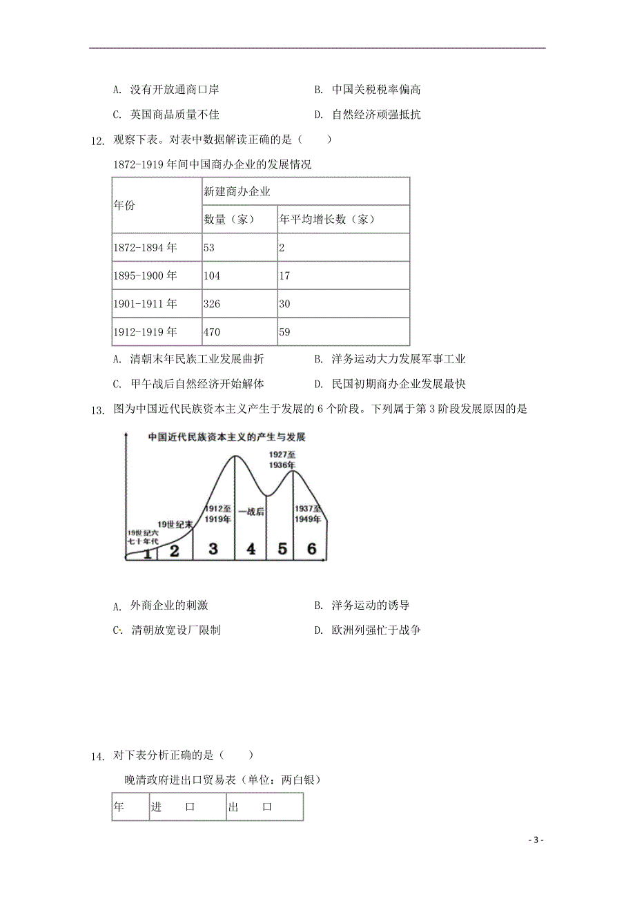 福建省尤溪县第七中学2017－2018学年高一历史下学期“周学习清单”反馈测试试题4_第3页