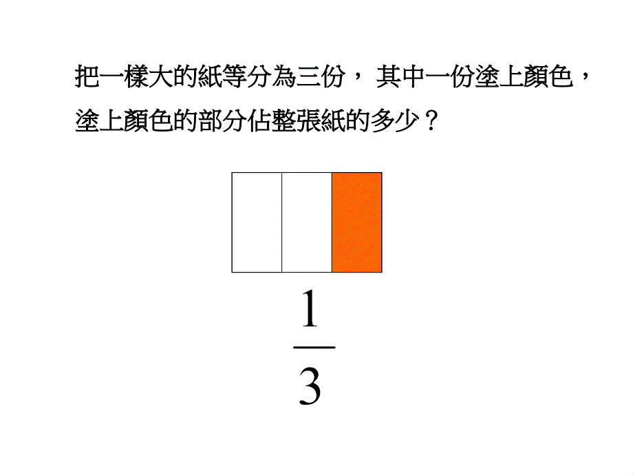 把一张纸等分为二份, 其中一份涂上颜色,涂上颜色的部分..._第3页