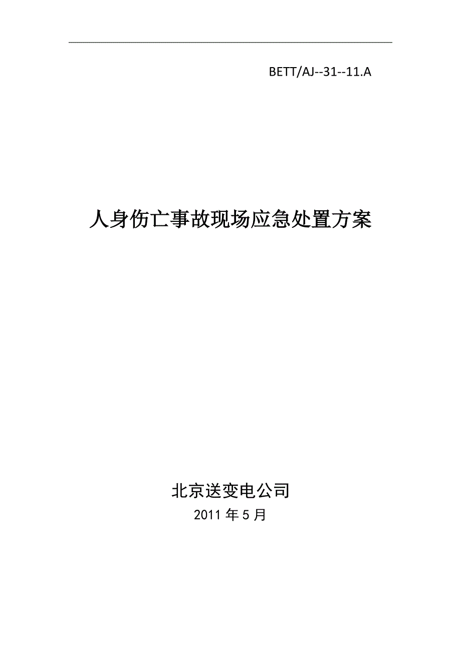 人身伤亡事故现场应急处置方案(范本)讲解_第1页