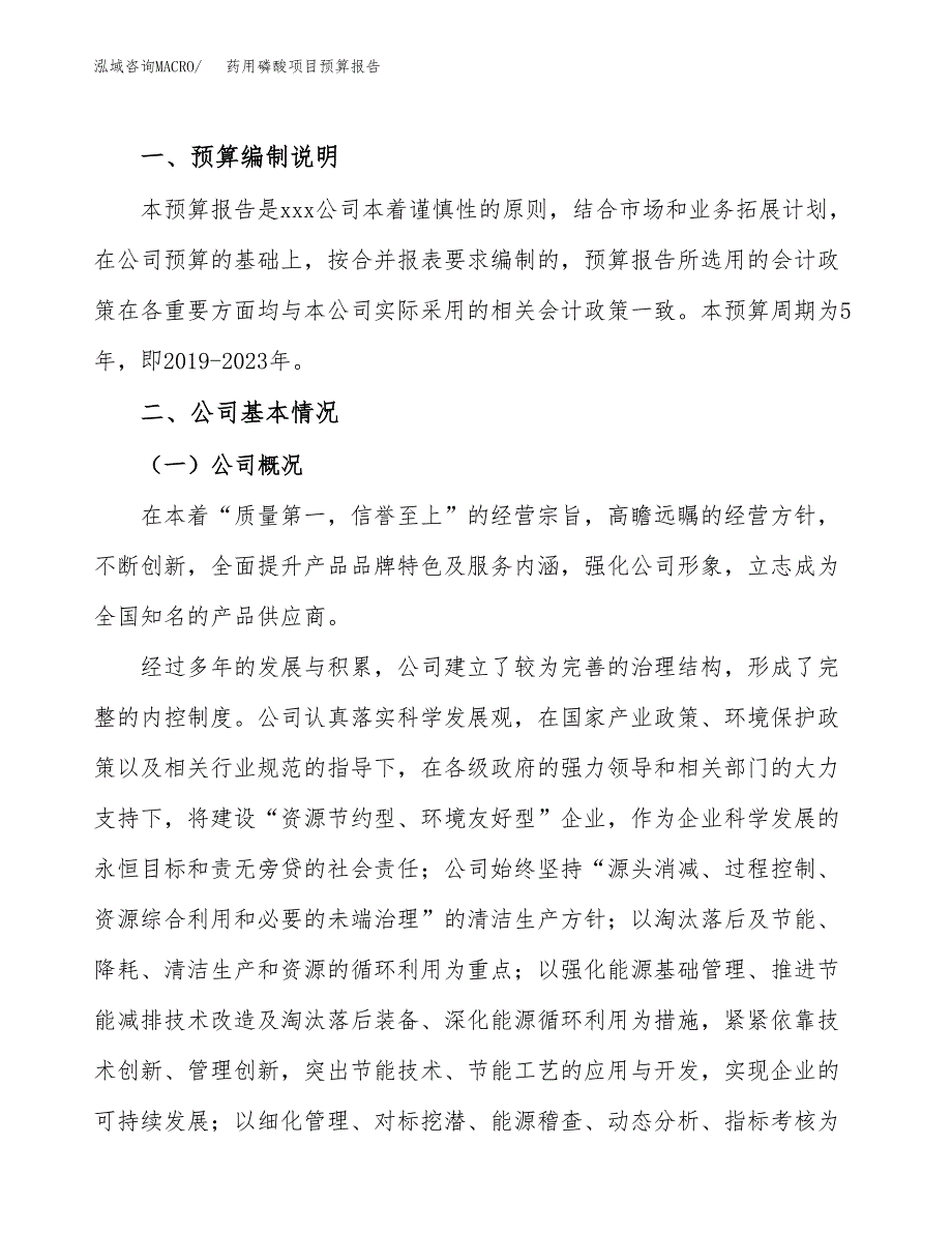 药用磷酸项目预算报告年度.docx_第2页