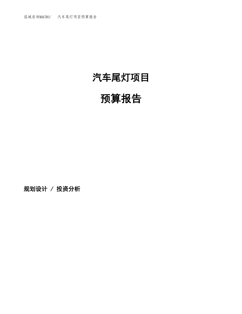 汽车尾灯项目预算报告年度.docx_第1页