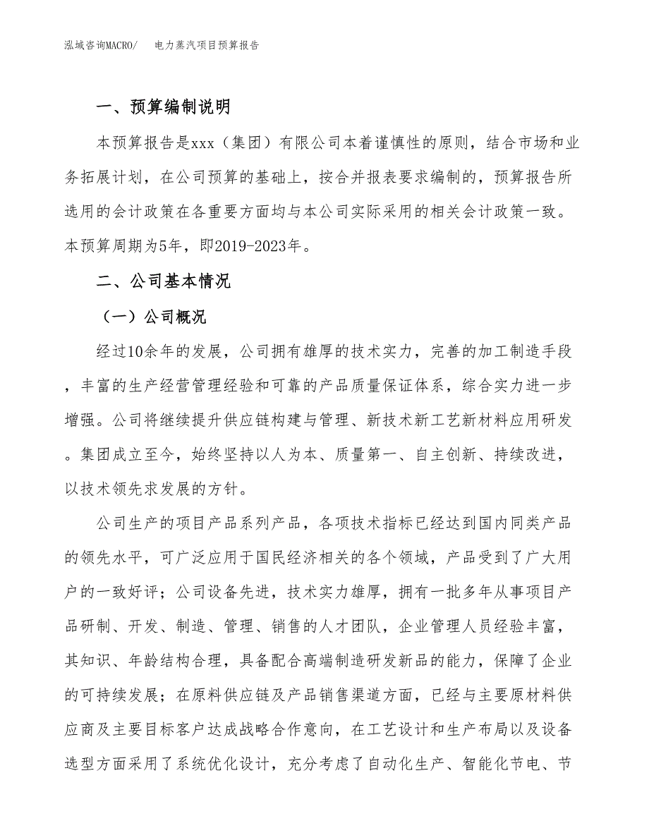 电力蒸汽项目预算报告年度.docx_第2页