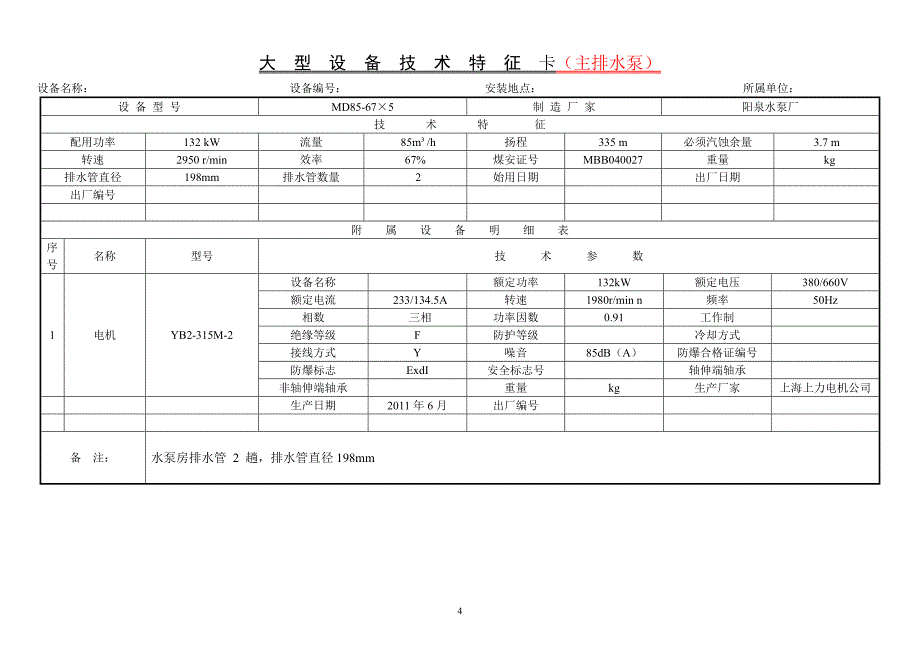 西山亚辰煤业大型设备特征卡录讲解_第4页