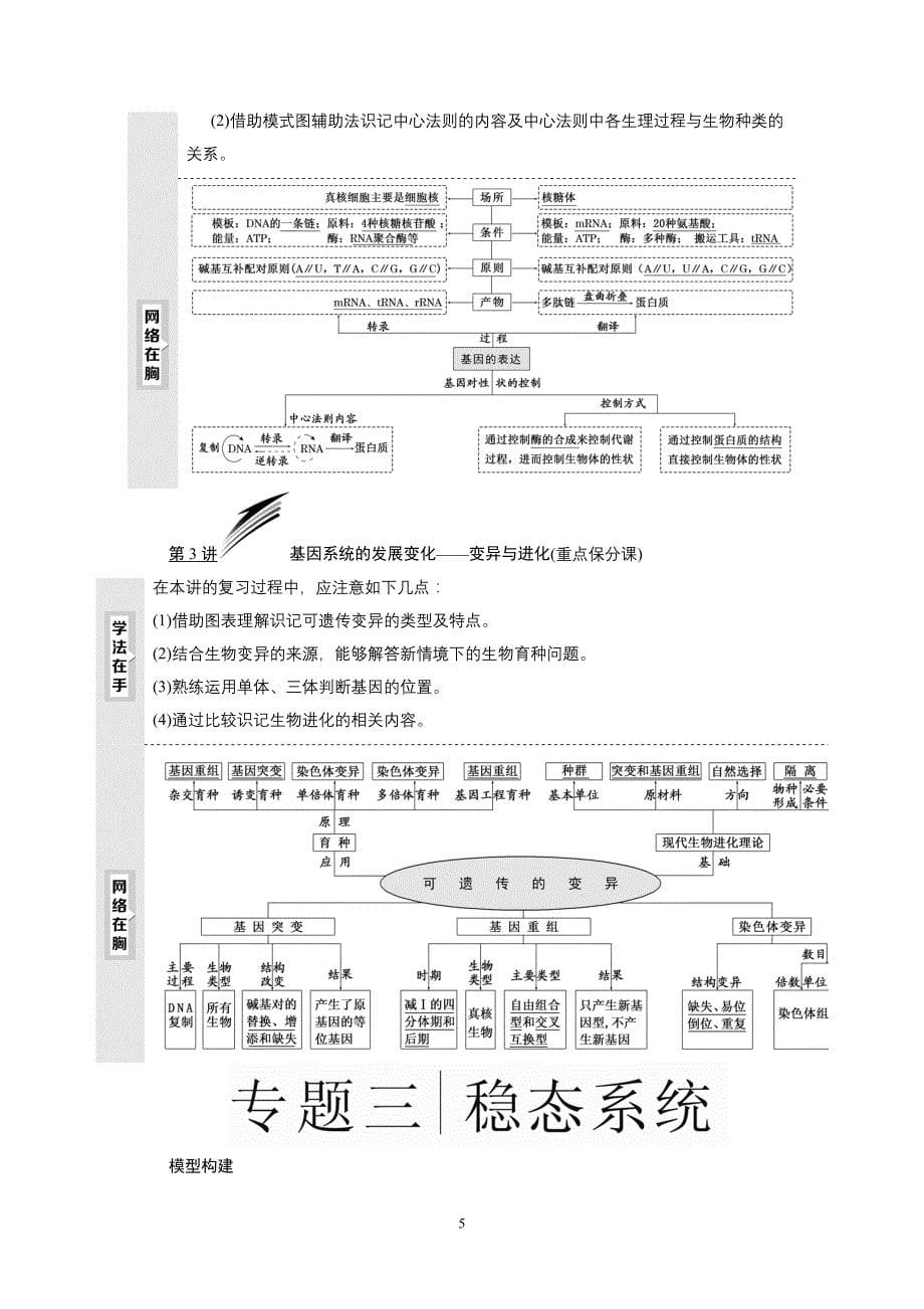 人教版二轮 高中生物知识网络汇总讲解_第5页