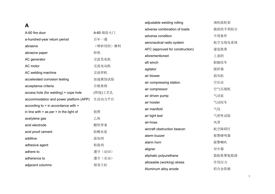 海洋石油技术词汇剖析_第1页