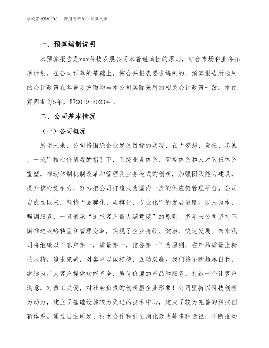 药用香精项目预算报告年度.docx_第2页