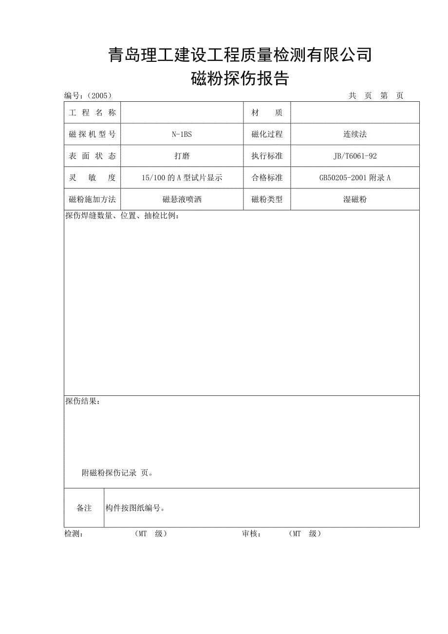 钢结构检测报告模板讲解_第5页