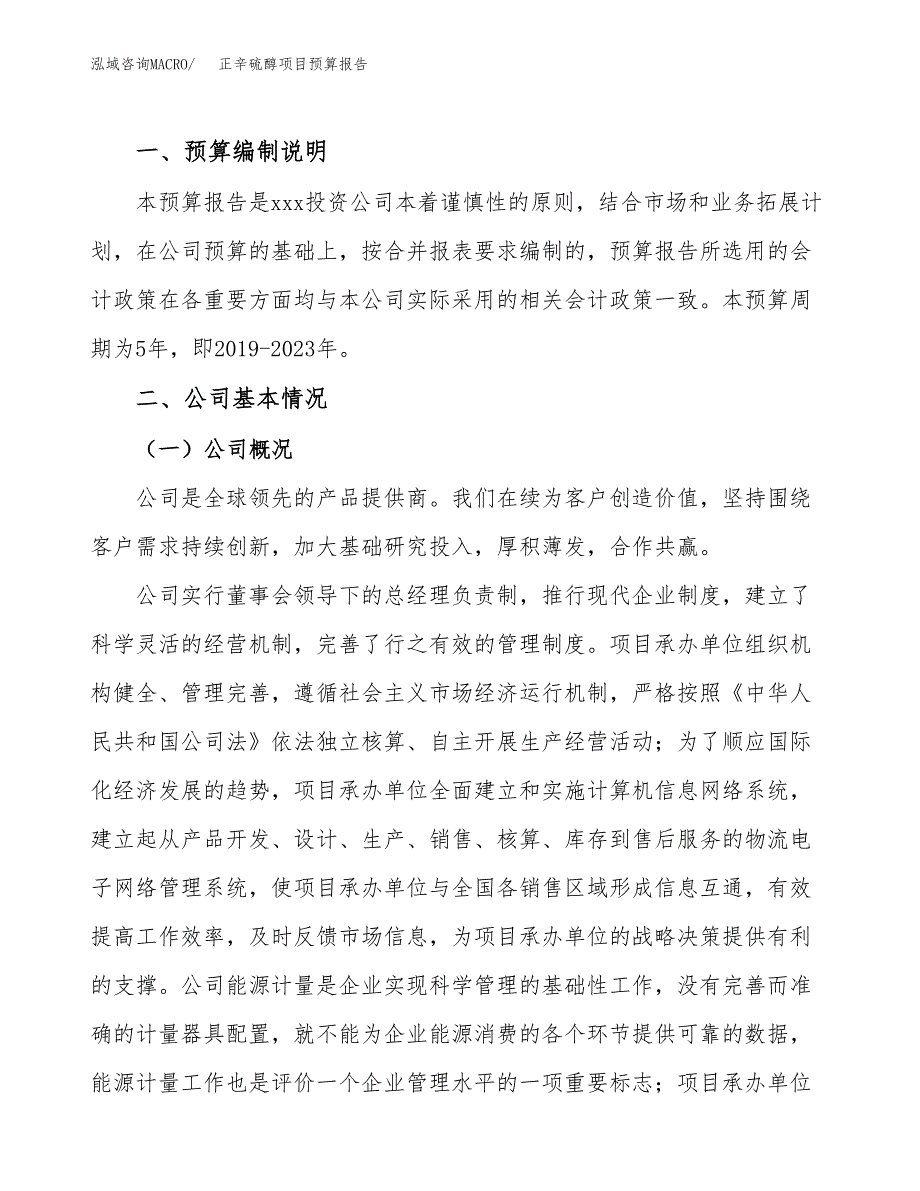 正辛硫醇项目预算报告年度.docx_第2页