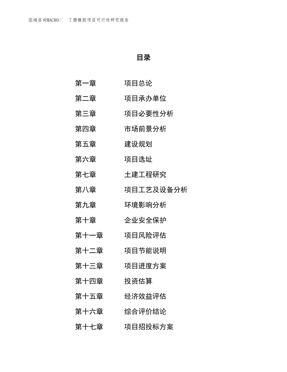 丁腈橡胶项目可行性研究报告（总投资16000万元）（62亩）_第1页