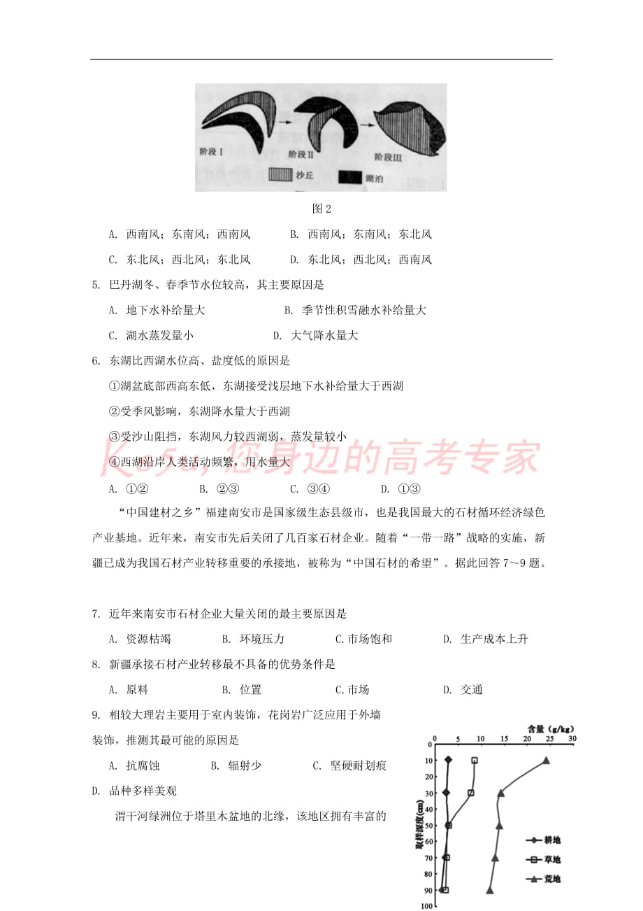 黑龙江省2018届高三地理下学期考前押题卷（一）_第2页