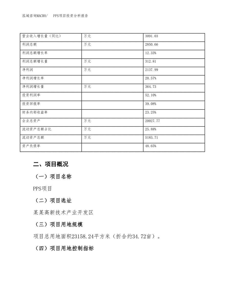 PPS项目投资分析报告（总投资10000万元）（35亩）_第4页