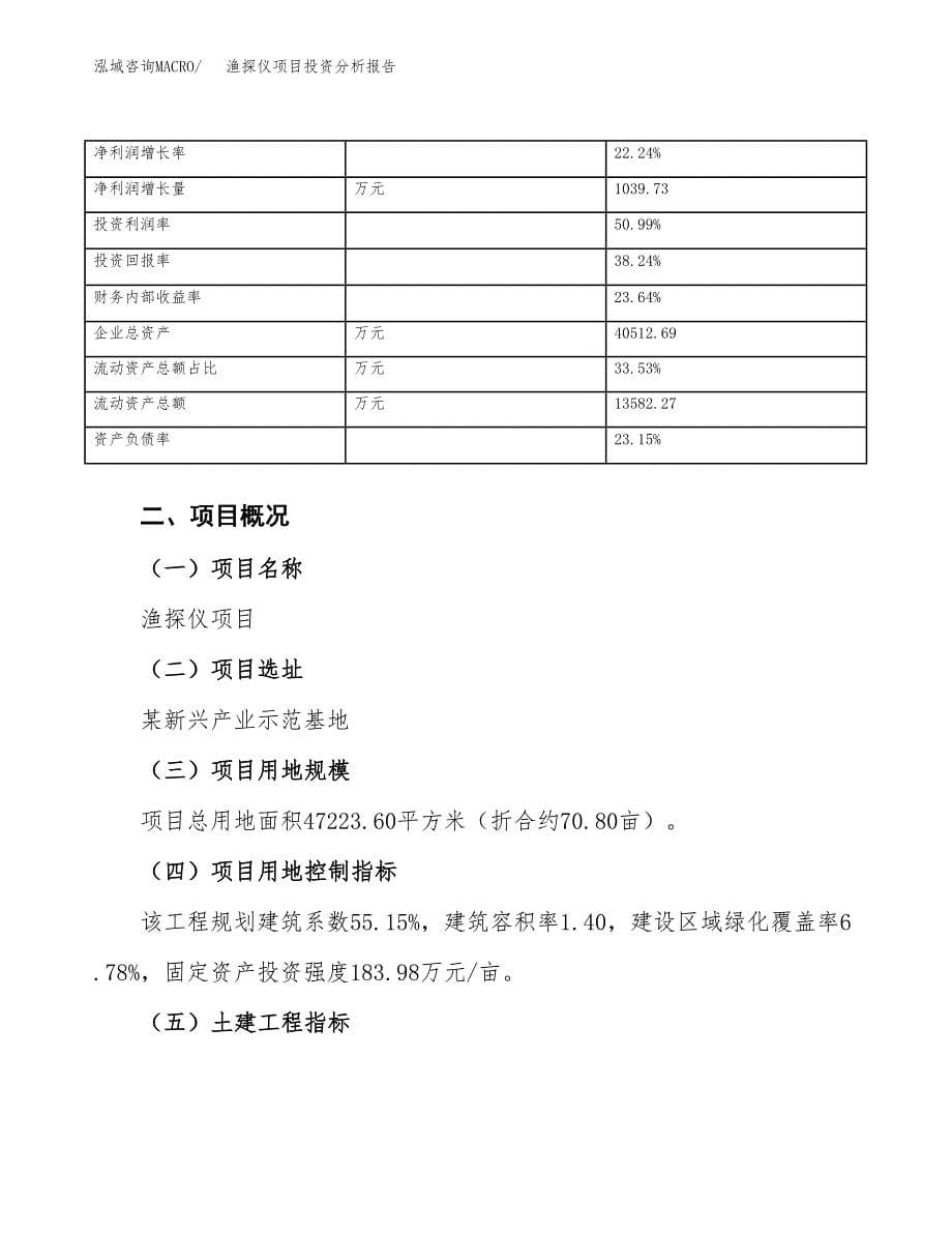 渔探仪项目投资分析报告（总投资17000万元）（71亩）_第5页