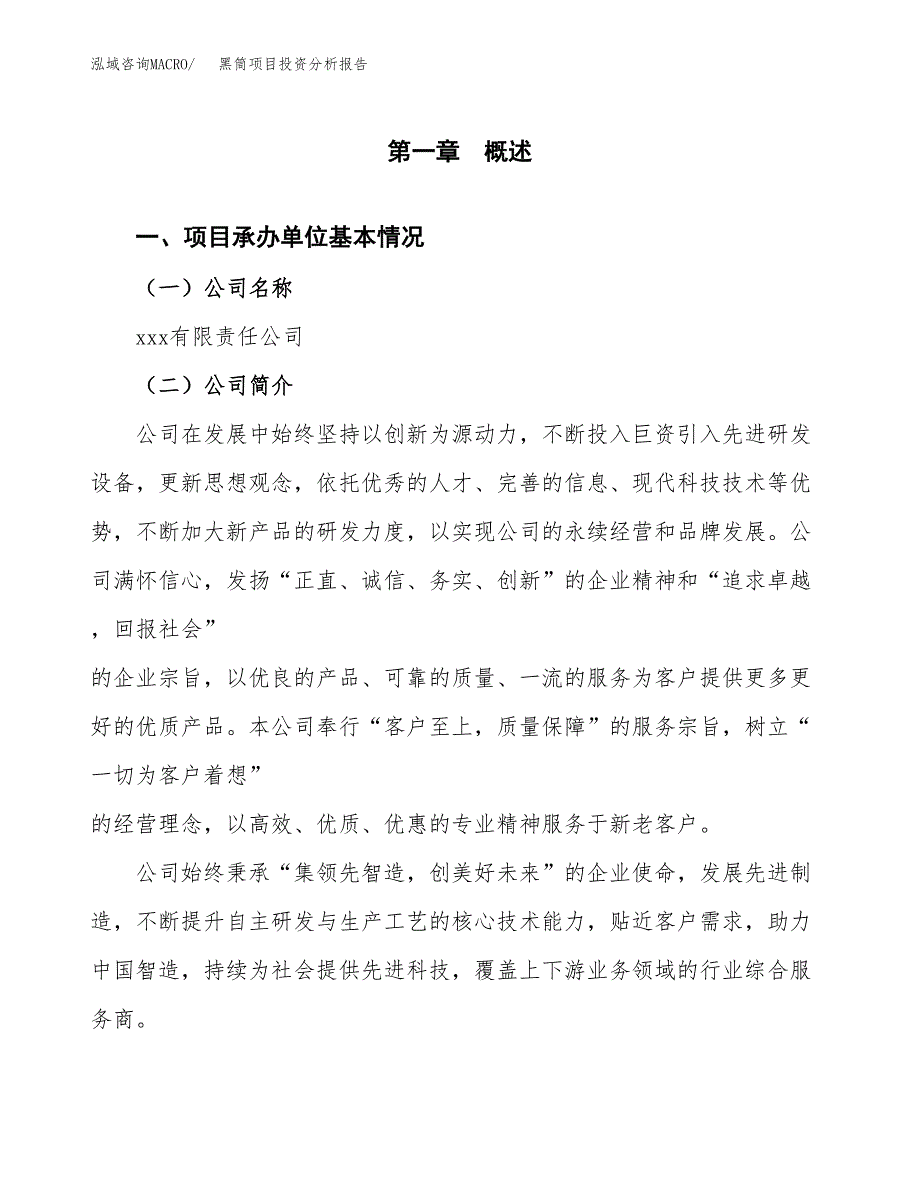 黑筒项目投资分析报告（总投资14000万元）（71亩）_第2页