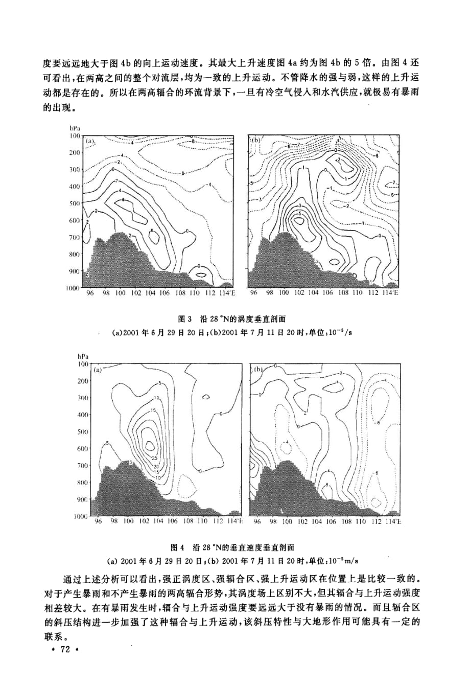 低纬高原两高辐合形势下暴雨和非暴雨对比分析_第4页