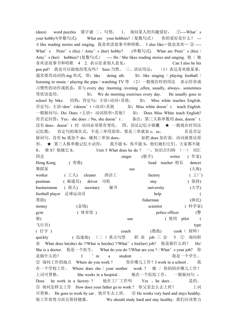 新人教版英语六年级上册知识点总结_第3页