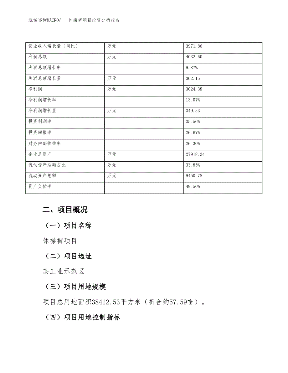 体操裤项目投资分析报告（总投资12000万元）（58亩）_第4页