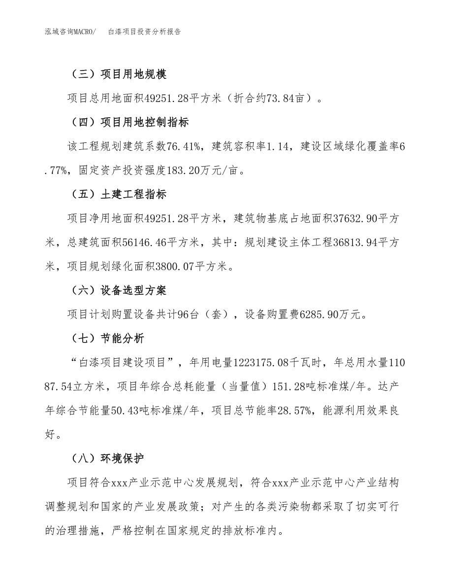 白漆项目投资分析报告（总投资16000万元）（74亩）_第5页