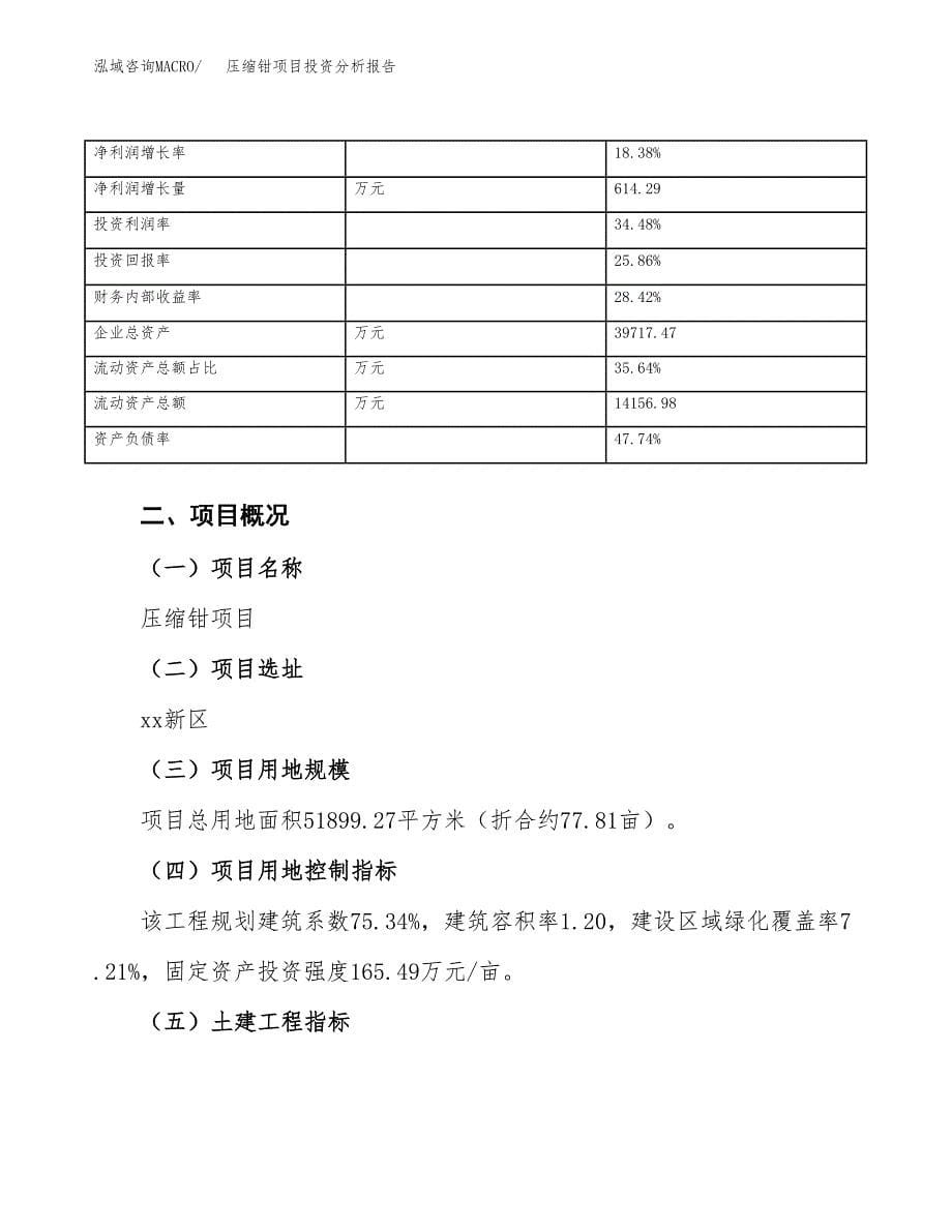 压缩钳项目投资分析报告（总投资16000万元）（78亩）_第5页