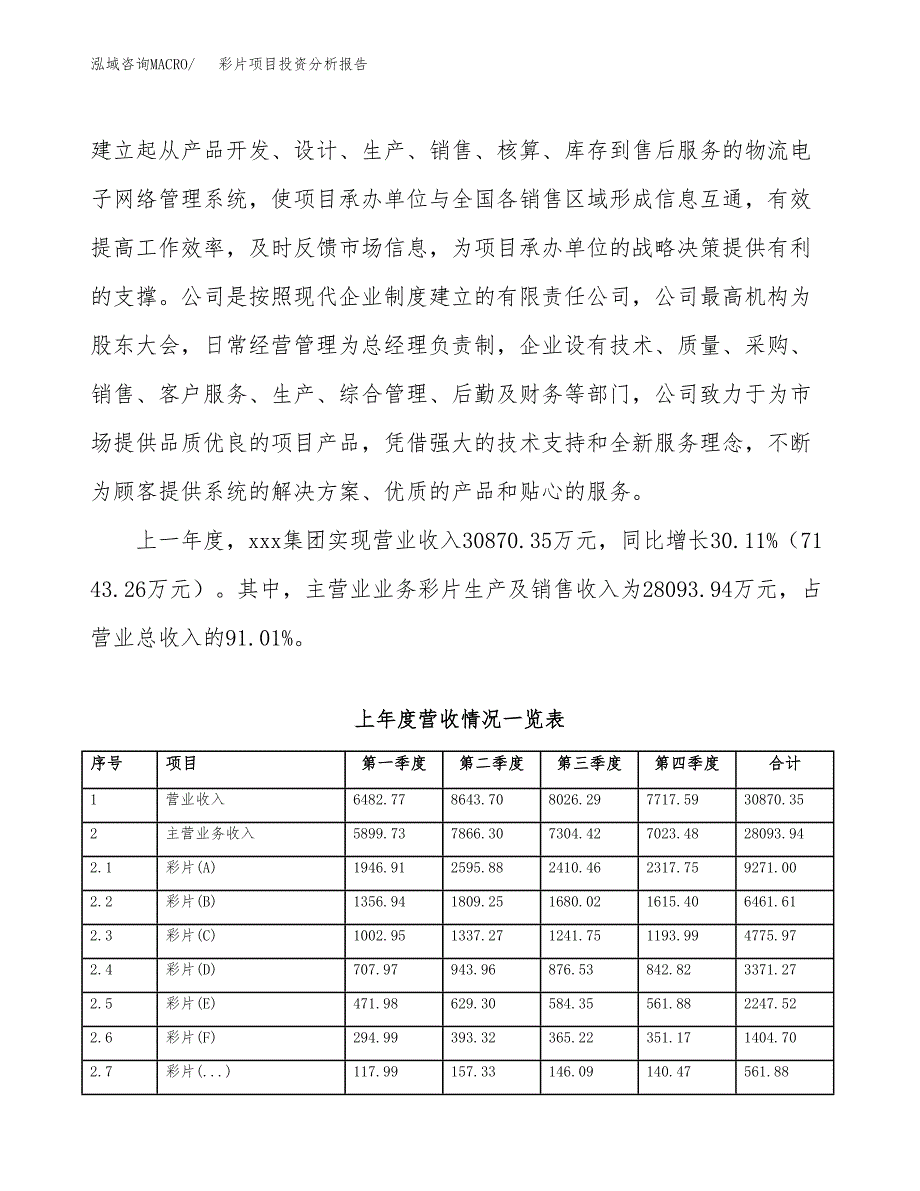 彩片项目投资分析报告（总投资19000万元）（79亩）_第3页