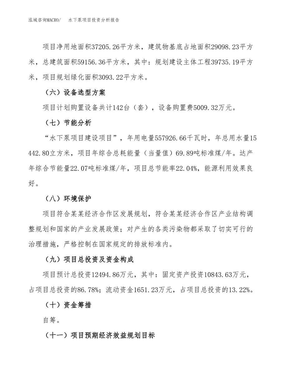 水下泵项目投资分析报告（总投资12000万元）（56亩）_第5页