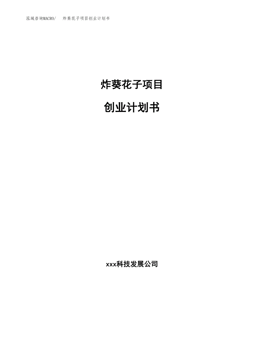 炸葵花子项目创业计划书.docx_第1页