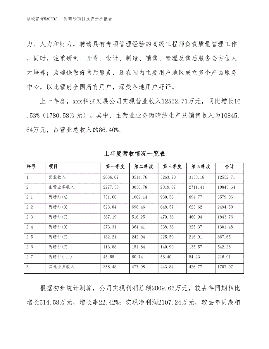 丙晴纱项目投资分析报告（总投资12000万元）（55亩）_第3页