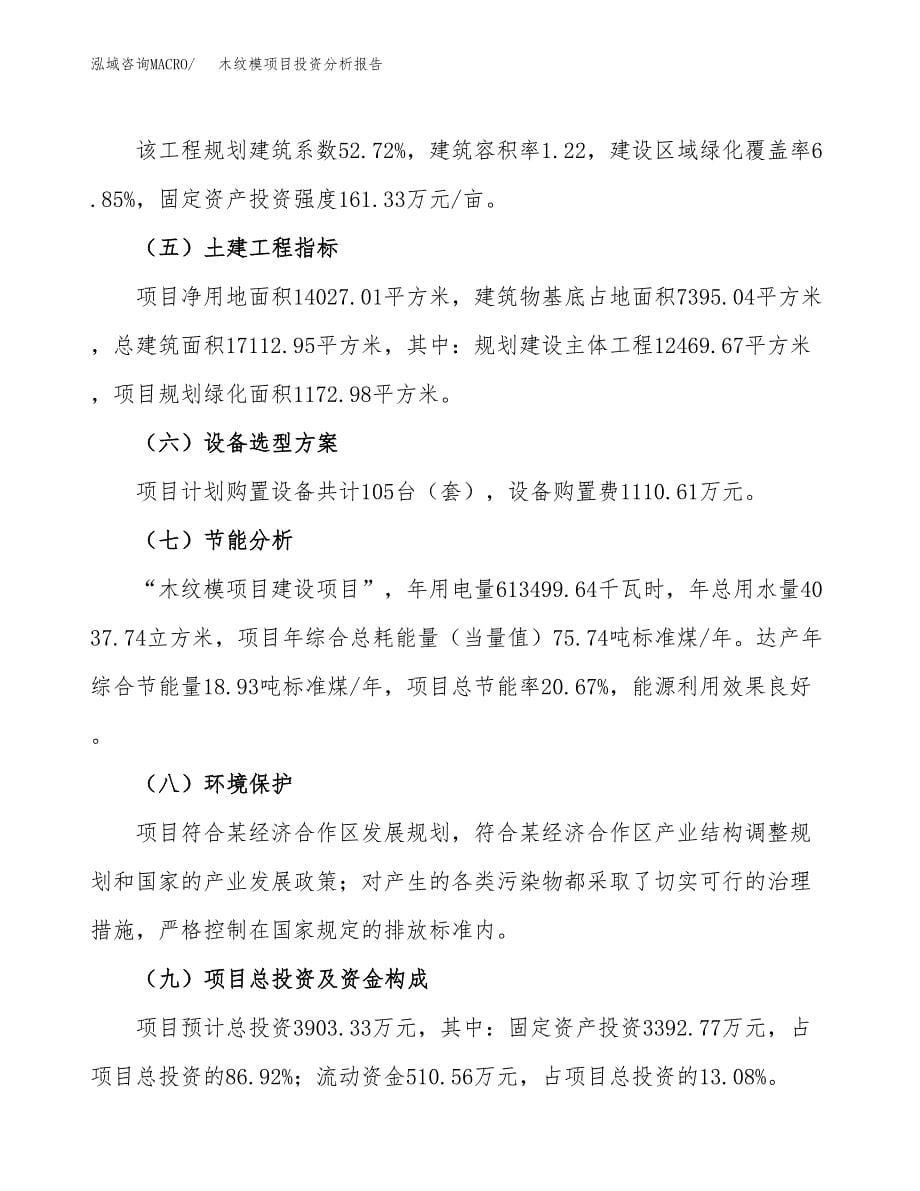 木纹模项目投资分析报告（总投资4000万元）（21亩）_第5页