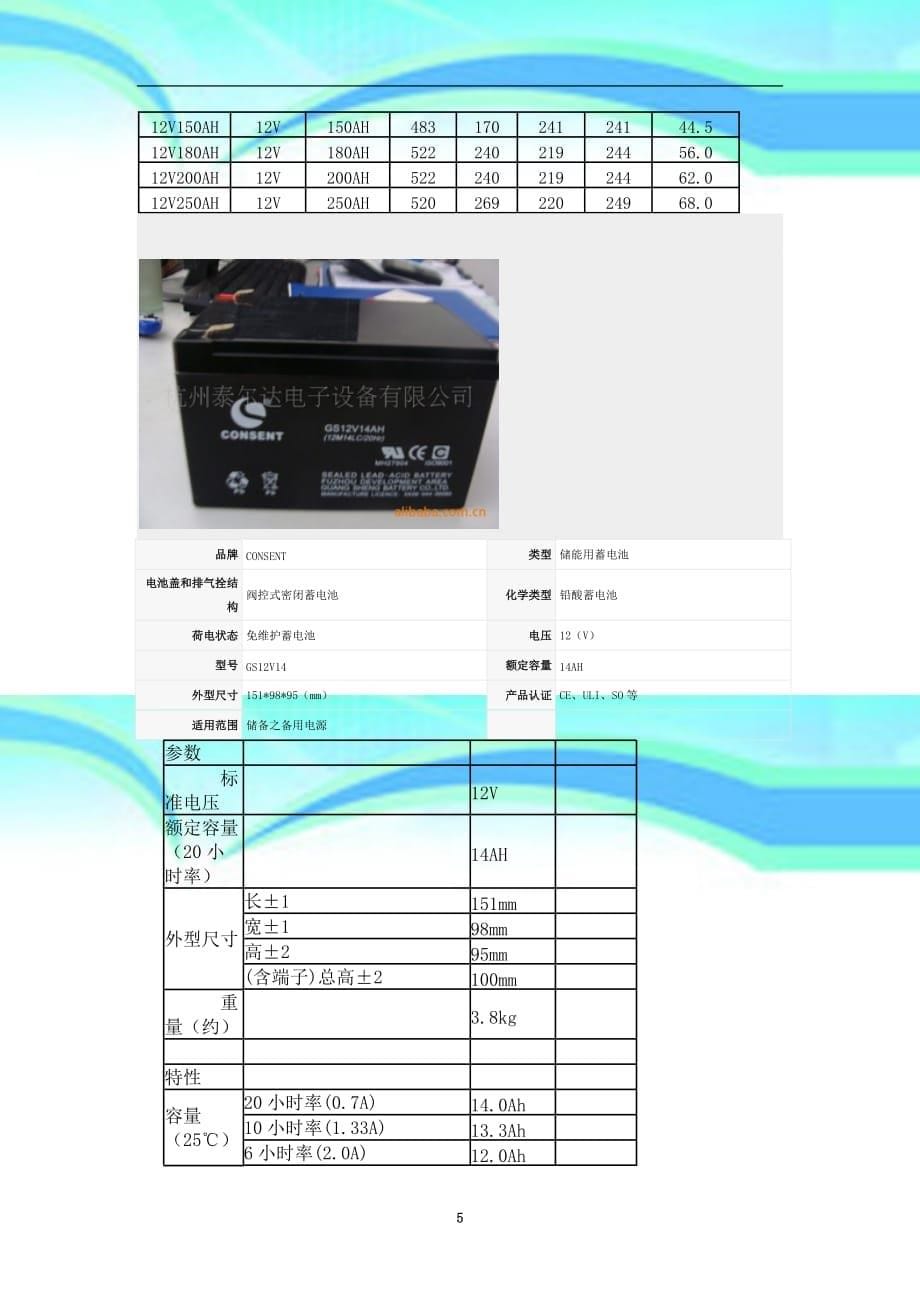 v不同容量电池尺寸重量_第5页