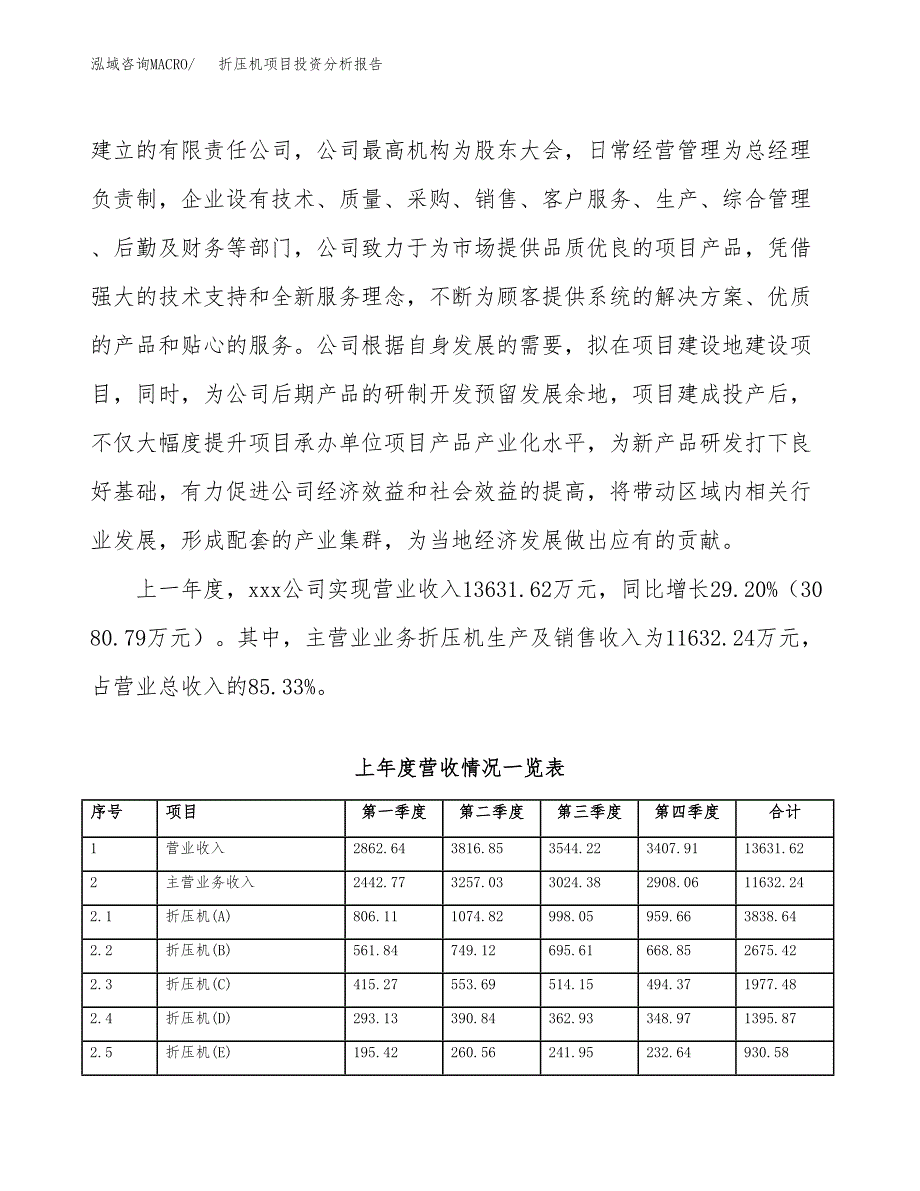 折压机项目投资分析报告（总投资8000万元）（36亩）_第3页