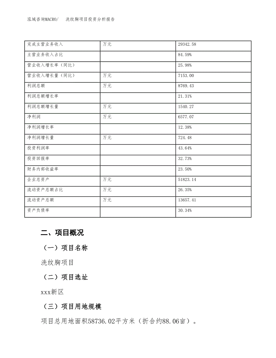 洗纹胸项目投资分析报告（总投资22000万元）（88亩）_第4页