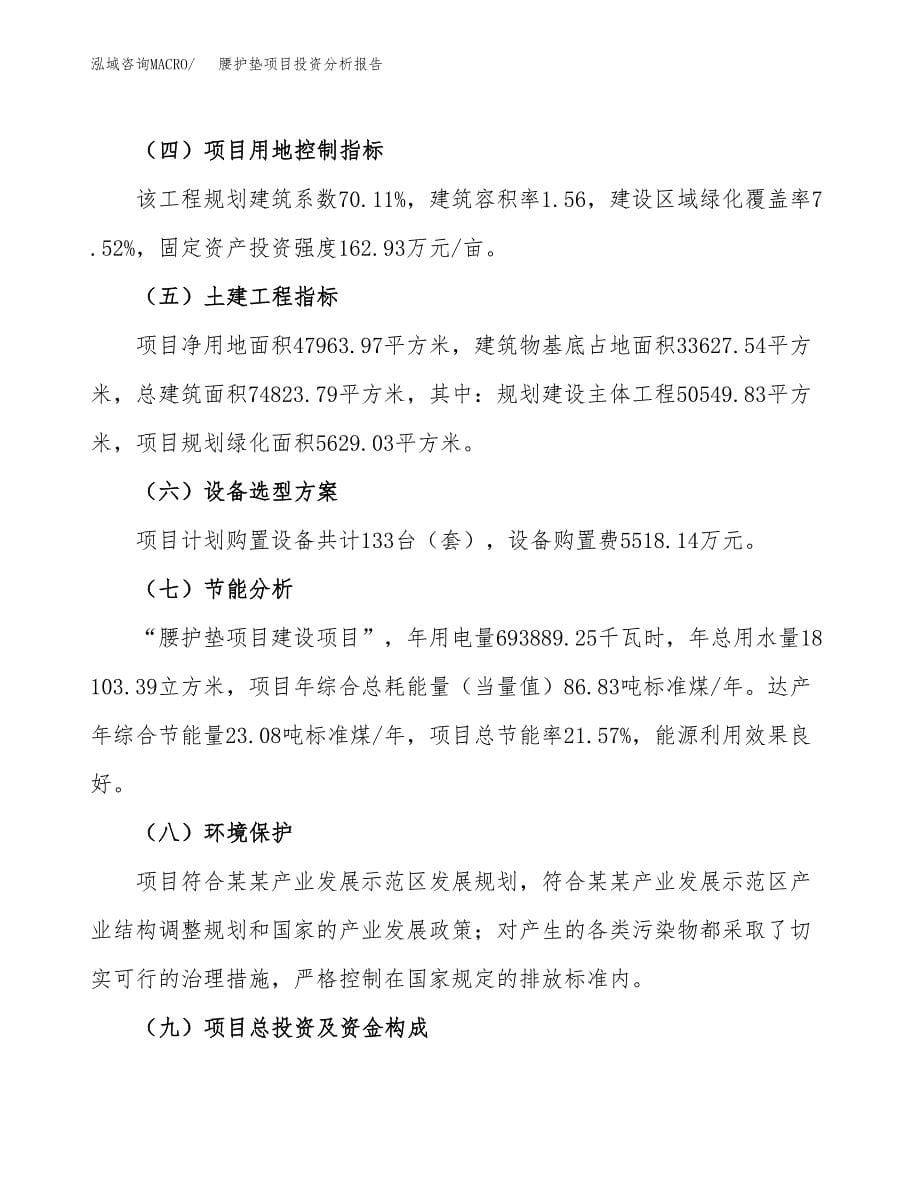 腰护垫项目投资分析报告（总投资16000万元）（72亩）_第5页