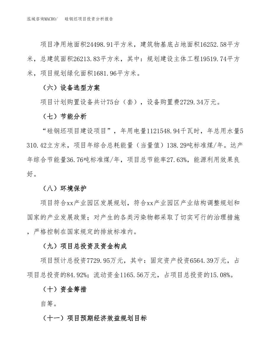 硅钢坯项目投资分析报告（总投资8000万元）（37亩）_第5页