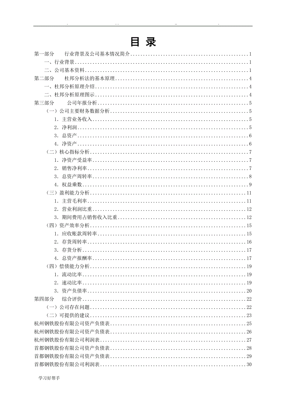 杭州钢铁股份有限公司报表分析报告_第2页