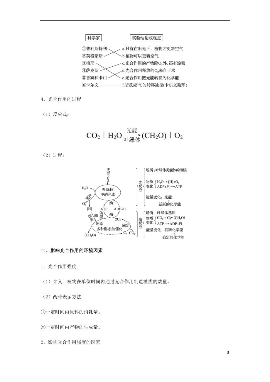 （全国通用）2018年高考生物总复习《光与光合作用》专题突破学案_第3页