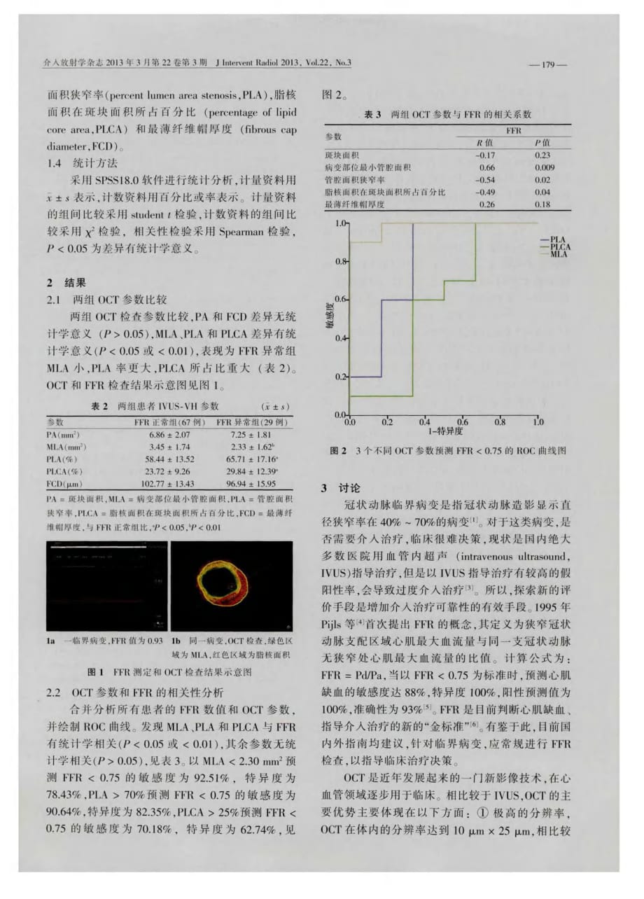 光学相干断层显像联合血流储备分数在冠状动脉临界病变中的应用_第3页