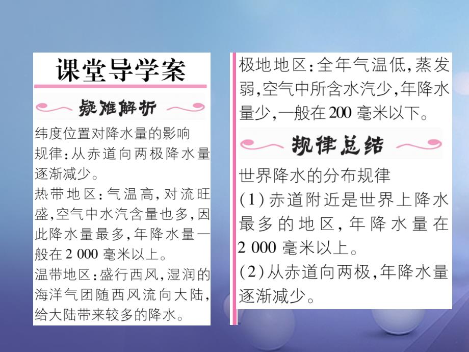 2017年秋七年级地理上册 3.3 降水的变化与分布（第2课时）课件 （新版）新人教版_第2页